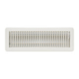 4"x14" White Steel Floor Register, Walkable Heavy-Duty Louvered Vent Cover with Damper