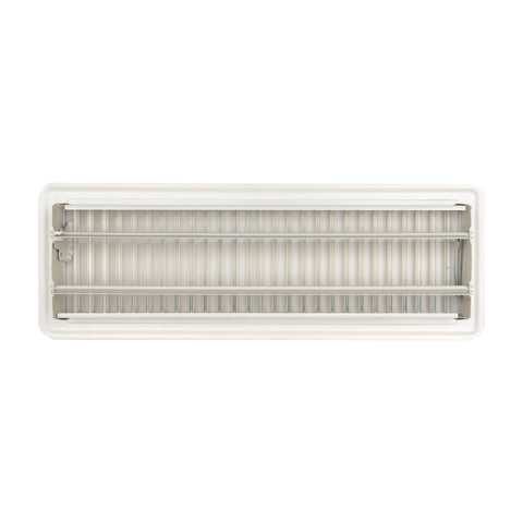 4"x14" White Steel Floor Register, Walkable Heavy-Duty Louvered Vent Cover with Damper