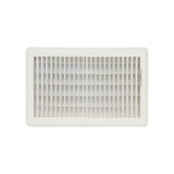 10"x6" White Steel Floor Register, Walkable Heavy-Duty Louvered Vent Cover with Damper