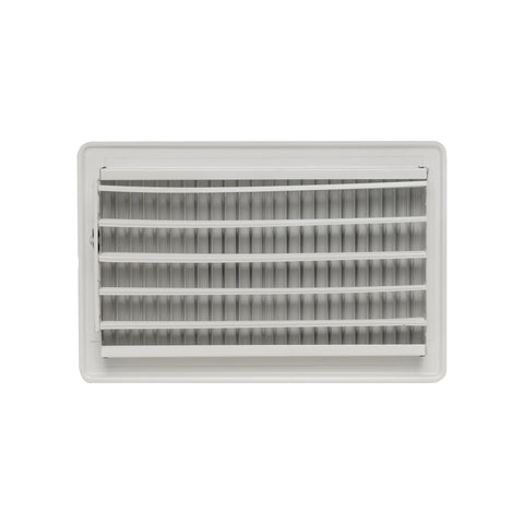 10"x6" White Steel Floor Register, Walkable Heavy-Duty Louvered Vent Cover with Damper