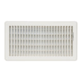 12"x6" White Steel Floor Register, Walkable Heavy-Duty Louvered Vent Cover with Damper