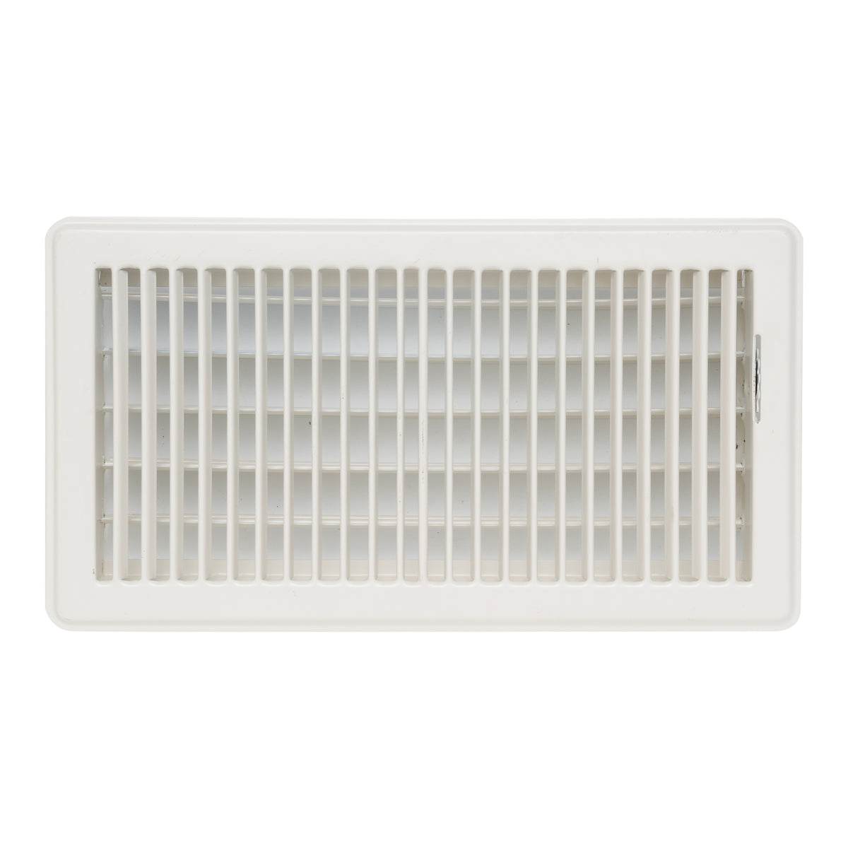 12"x6" White Steel Floor Register, Walkable Heavy-Duty Louvered Vent Cover with Damper