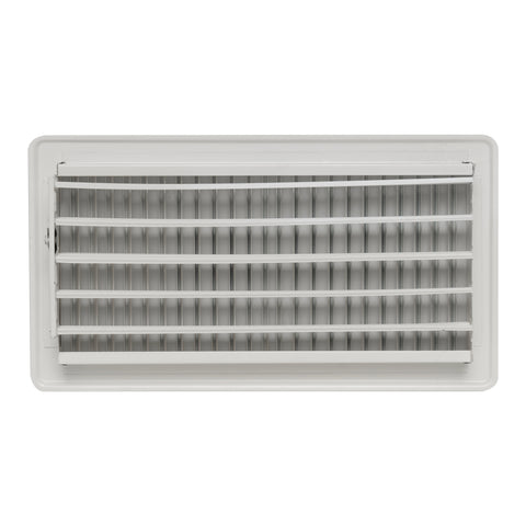 12"x6" White Steel Floor Register, Walkable Heavy-Duty Louvered Vent Cover with Damper