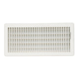 6"x14" White Steel Floor Register, Walkable Heavy-Duty Louvered Vent Cover with Damper