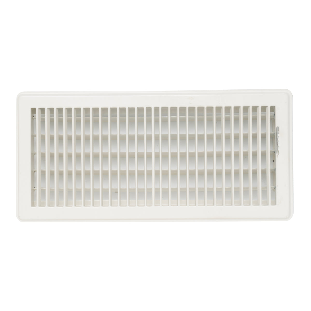 6"x14" White Steel Floor Register, Walkable Heavy-Duty Louvered Vent Cover with Damper