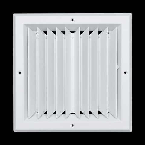 10"x10" 2-Way I-Pattern White Aluminum Square Ceiling Diffuser, Rust-Proof Ceiling Supply Grille