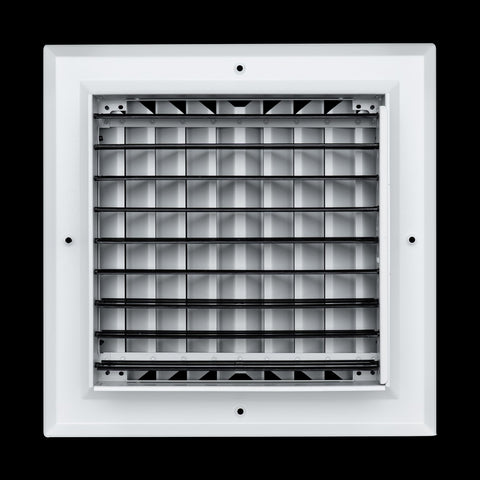 10"x10" 2-Way I-Pattern White Aluminum Square Ceiling Diffuser, Rust-Proof Ceiling Supply Grille