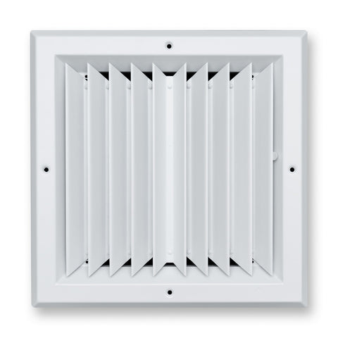 10"x10" 2-Way I-Pattern White Aluminum Square Ceiling Diffuser, Rust-Proof Ceiling Supply Grille