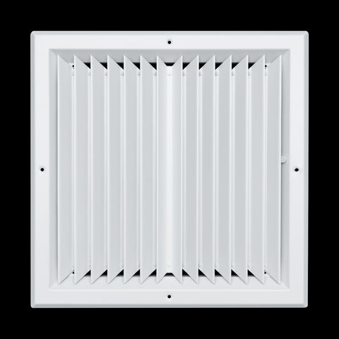 14"x14" 2-Way I-Pattern White Aluminum Square Ceiling Diffuser, Rust-Proof Ceiling Supply Grille