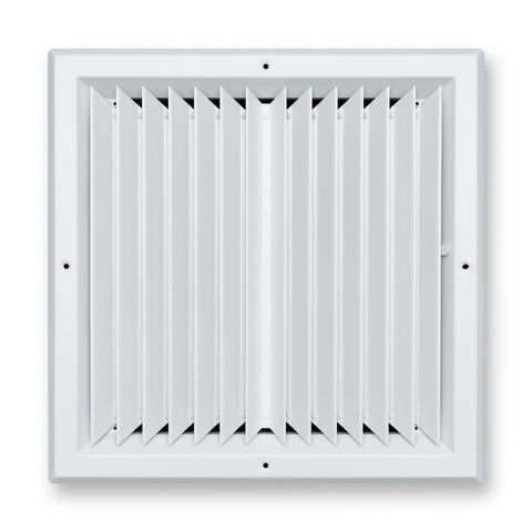 14"x14" 2-Way I-Pattern White Aluminum Square Ceiling Diffuser, Rust-Proof Ceiling Supply Grille