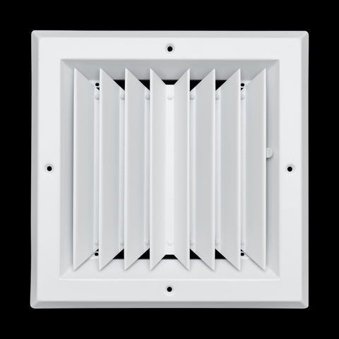 8"x8" 2-Way I-Pattern White Aluminum Square Ceiling Diffuser, Rust-Proof Ceiling Supply Grille