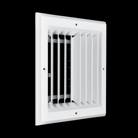 8"x8" 2-Way I-Pattern White Aluminum Square Ceiling Diffuser, Rust-Proof Ceiling Supply Grille