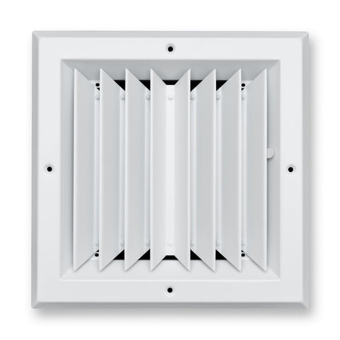 8"x8" 2-Way I-Pattern White Aluminum Square Ceiling Diffuser, Rust-Proof Ceiling Supply Grille
