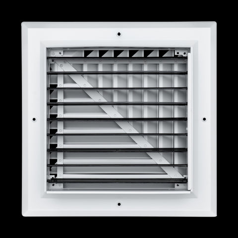 10"x10" 2-Way L-Pattern White Aluminum Square Ceiling Diffuser, Rust-Proof Ceiling Supply Grille