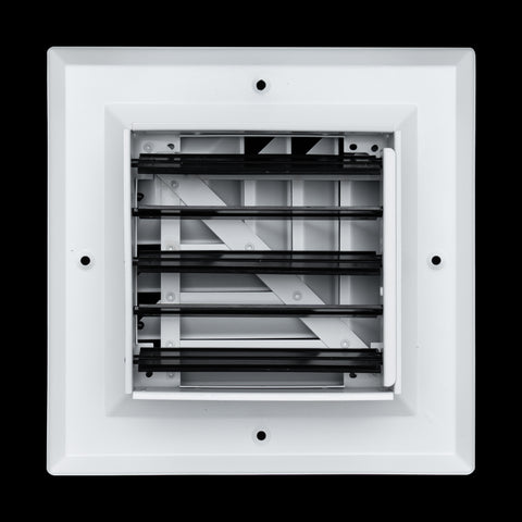 6"x6" 2-Way L-Pattern White Aluminum Square Ceiling Diffuser, Rust-Proof Ceiling Supply Grille