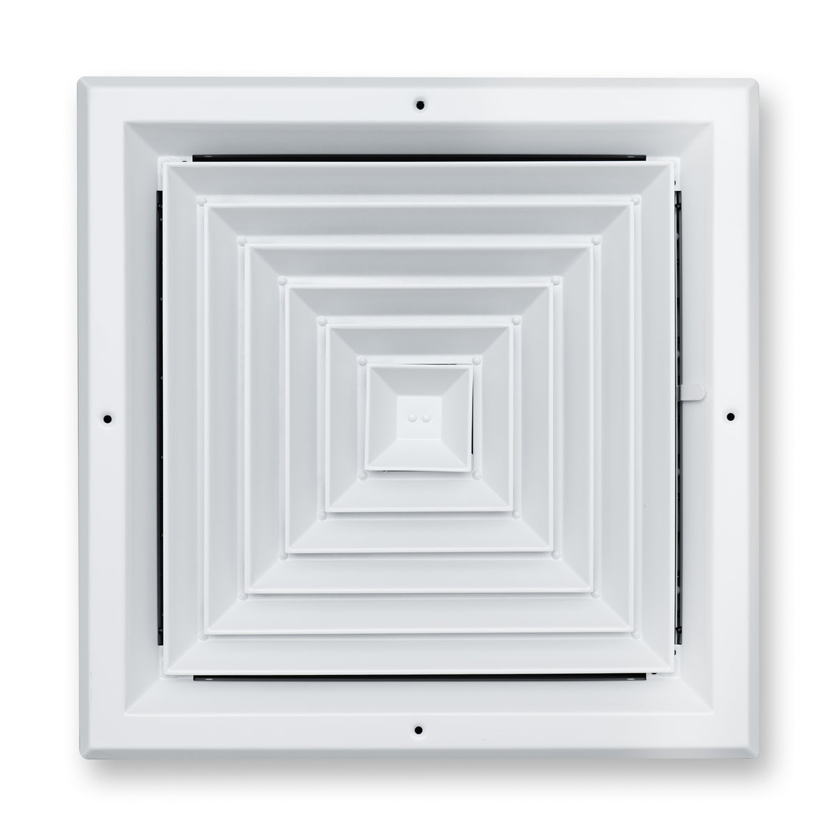 14"x14" 4-Way White Aluminum Square Ceiling Diffuser, Rust-Proof Ceiling Supply Grille