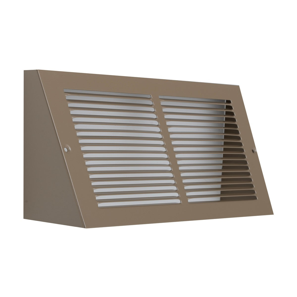 12"x6" Brown Steel Triangular Baseboard Grille, Efficient Airflow, 3-13/16" Depth