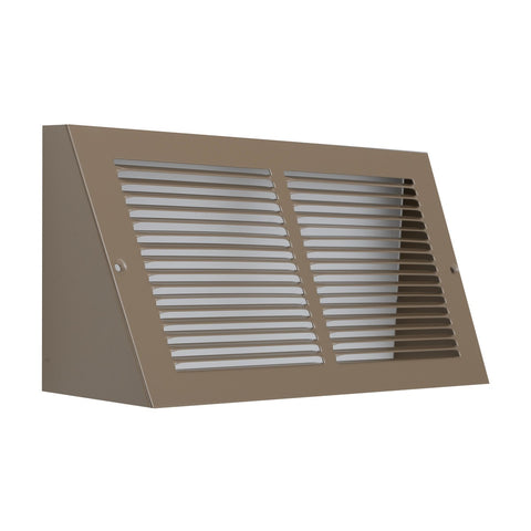12"x6" Brown Steel Triangular Baseboard Grille, Efficient Airflow, 3-13/16" Depth