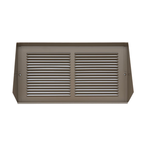 12"x6" Brown Steel Triangular Baseboard Grille, Efficient Airflow, 3-13/16" Depth
