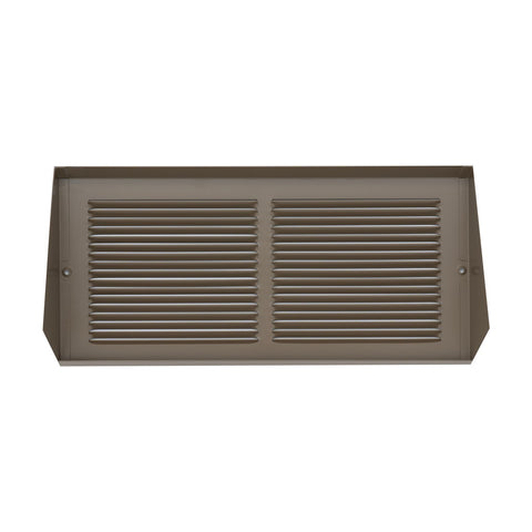 14"x6" Brown Steel Triangular Baseboard Grille, Efficient Airflow, 3-13/16" Depth
