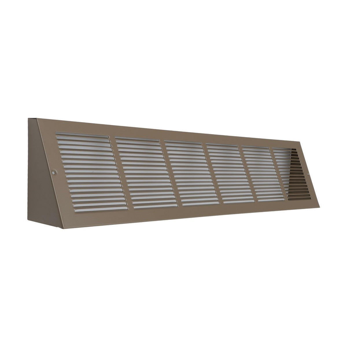 30"x6" Brown Steel Triangular Baseboard Grille, Efficient Airflow, 3-13/16" Depth