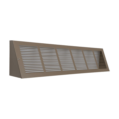 30"x6" Brown Steel Triangular Baseboard Grille, Efficient Airflow, 3-13/16" Depth