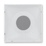 Fits 24"x24" White Steel T-Bar Drop Ceiling Grid, 2x2 Lay-In Perforated Face Fixed Return Air Grille, 10" Round Neck