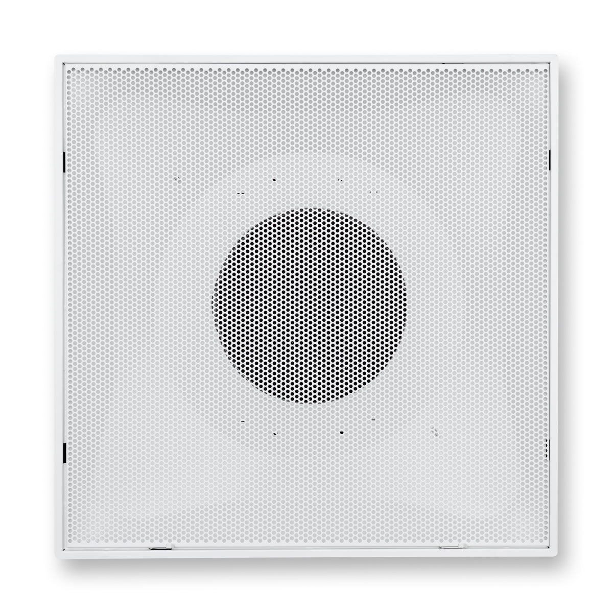 Fits 24"x24" White Steel T-Bar Drop Ceiling Grid, 2x2 Lay-In Perforated Face Fixed Return Air Grille, 10" Round Neck
