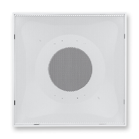 Fits 24"x24" White Steel T-Bar Drop Ceiling Grid, 2x2 Lay-In Perforated Face Fixed Return Air Grille, 10" Round Neck