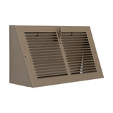 12"x6" Brown Steel Triangular Baseboard Grille, with Damper, 3-13/16" Depth