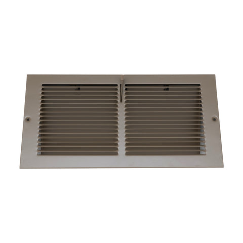 12"x6" Brown Steel Triangular Baseboard Grille, with Damper, 3-13/16" Depth