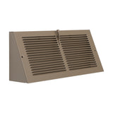 14"x6" Brown Steel Triangular Baseboard Grille, with Damper, 3-13/16" Depth