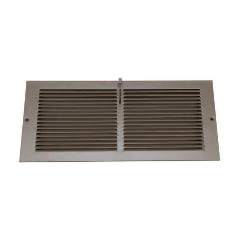 14"x6" Brown Steel Triangular Baseboard Grille, with Damper, 3-13/16" Depth