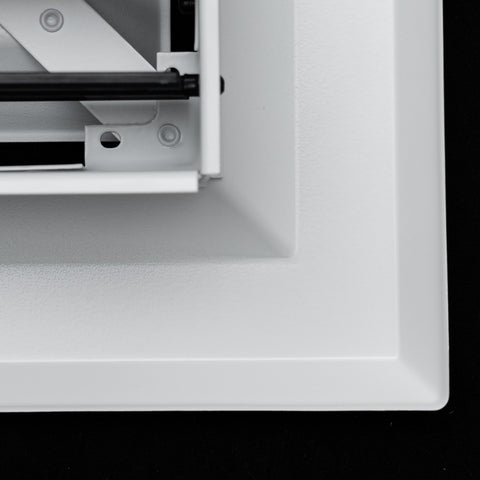 8"x8" 2-Way I-Pattern White Aluminum Square Ceiling Diffuser, Rust-Proof Ceiling Supply Grille