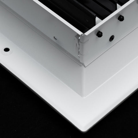 8"x8" 2-Way I-Pattern White Aluminum Square Ceiling Diffuser, Rust-Proof Ceiling Supply Grille