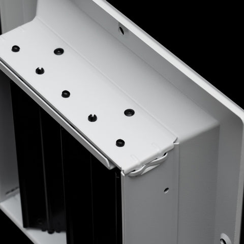 12"x12" 2-Way I-Pattern White Aluminum Square Ceiling Diffuser, Rust-Proof Ceiling Supply Grille