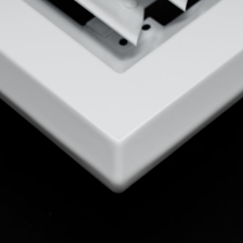 8"x8" 2-Way L-Pattern White Aluminum Square Ceiling Diffuser, Rust-Proof Ceiling Supply Grille
