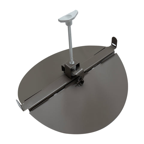 8" Brown Steel Butterfly Damper for Round Ceiling Diffuser, Plastic Key Handle