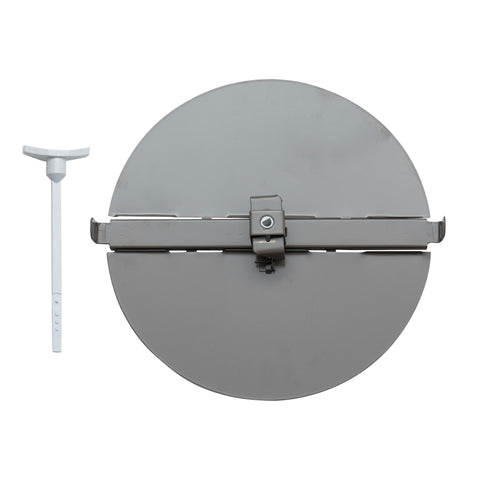 10" Brown Steel Butterfly Damper for Round Ceiling Diffuser, Plastic Key Handle