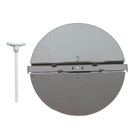 10" Brown Steel Butterfly Damper for Round Ceiling Diffuser, Plastic Key Handle