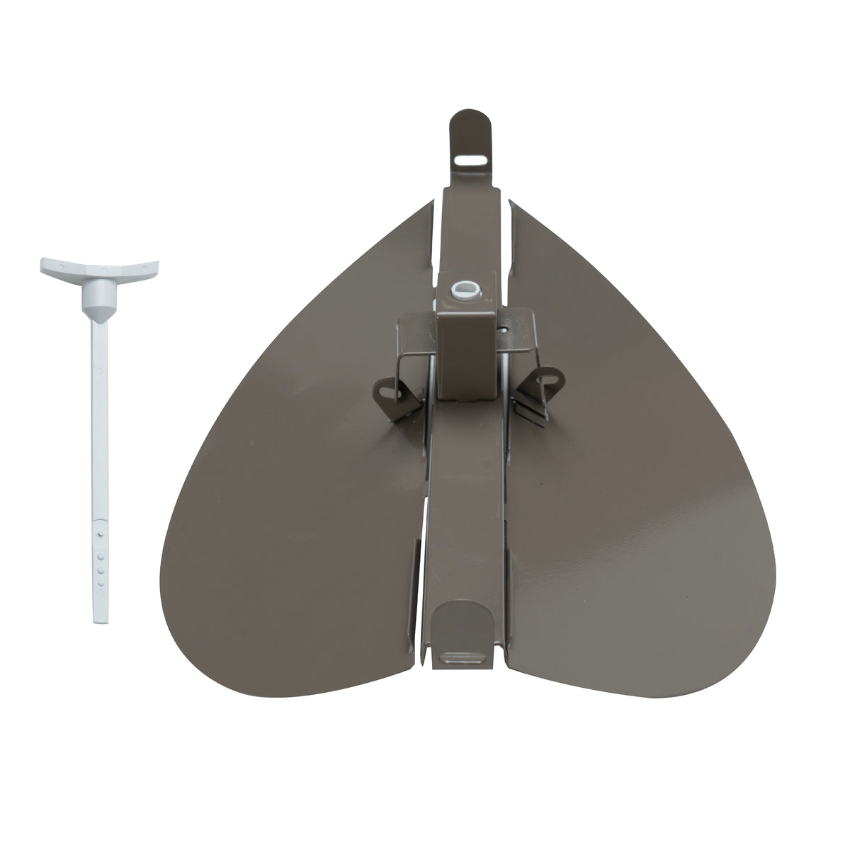 10" Brown Steel Butterfly Damper for Round Ceiling Diffuser, Plastic Key Handle