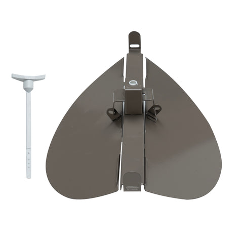 10" Brown Steel Butterfly Damper for Round Ceiling Diffuser, Plastic Key Handle