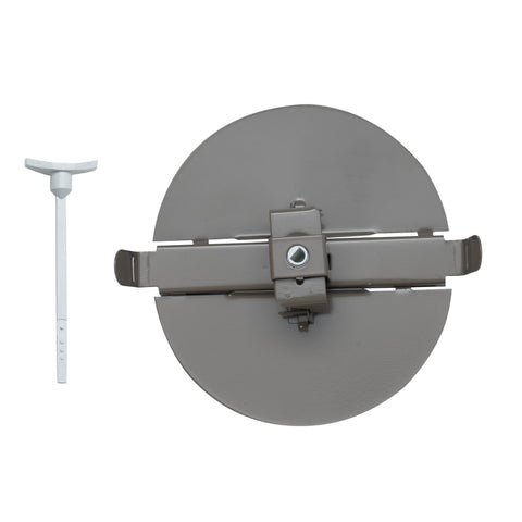 6" Brown Steel Butterfly Damper for Round Ceiling Diffuser, Plastic Key Handle