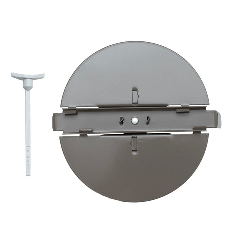 6" Brown Steel Butterfly Damper for Round Ceiling Diffuser, Plastic Key Handle