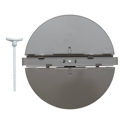 8" Brown Steel Butterfly Damper for Round Ceiling Diffuser, Plastic Key Handle