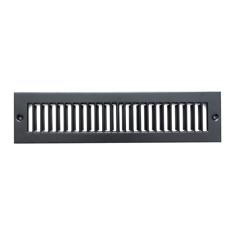 2"x12" Black Toe Kick Vent Cover, Cabinet Toe Space HVAC Register Grille