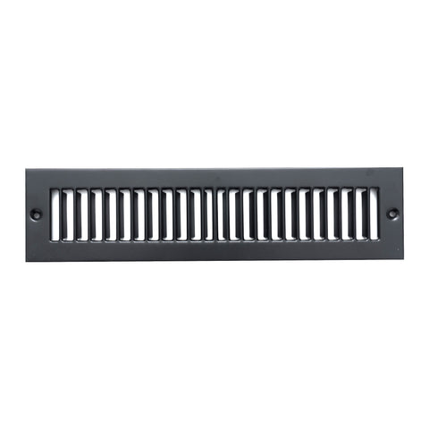 2"x12" Black Toe Kick Vent Cover, Cabinet Toe Space HVAC Register Grille