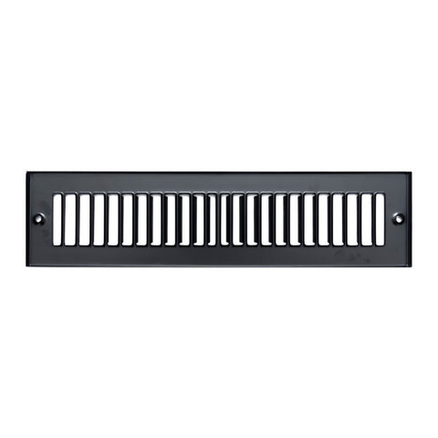 2"x12" Black Toe Kick Vent Cover, Cabinet Toe Space HVAC Register Grille
