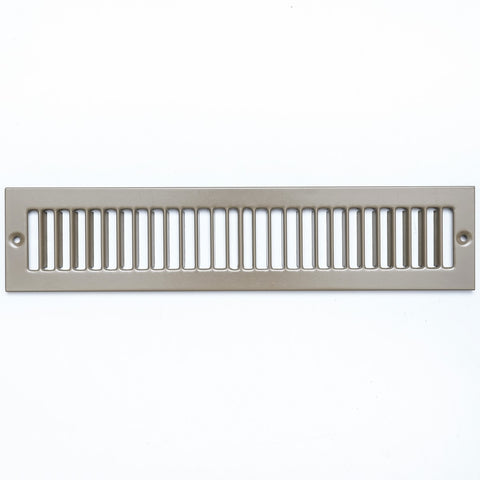 14"x2" Brown Toe Kick Vent Cover, Cabinet Toe Space HVAC Register Grille