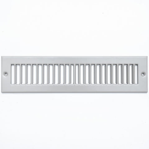 12"x2" Gray Toe Kick Vent Cover, Cabinet Toe Space HVAC Register Grille
